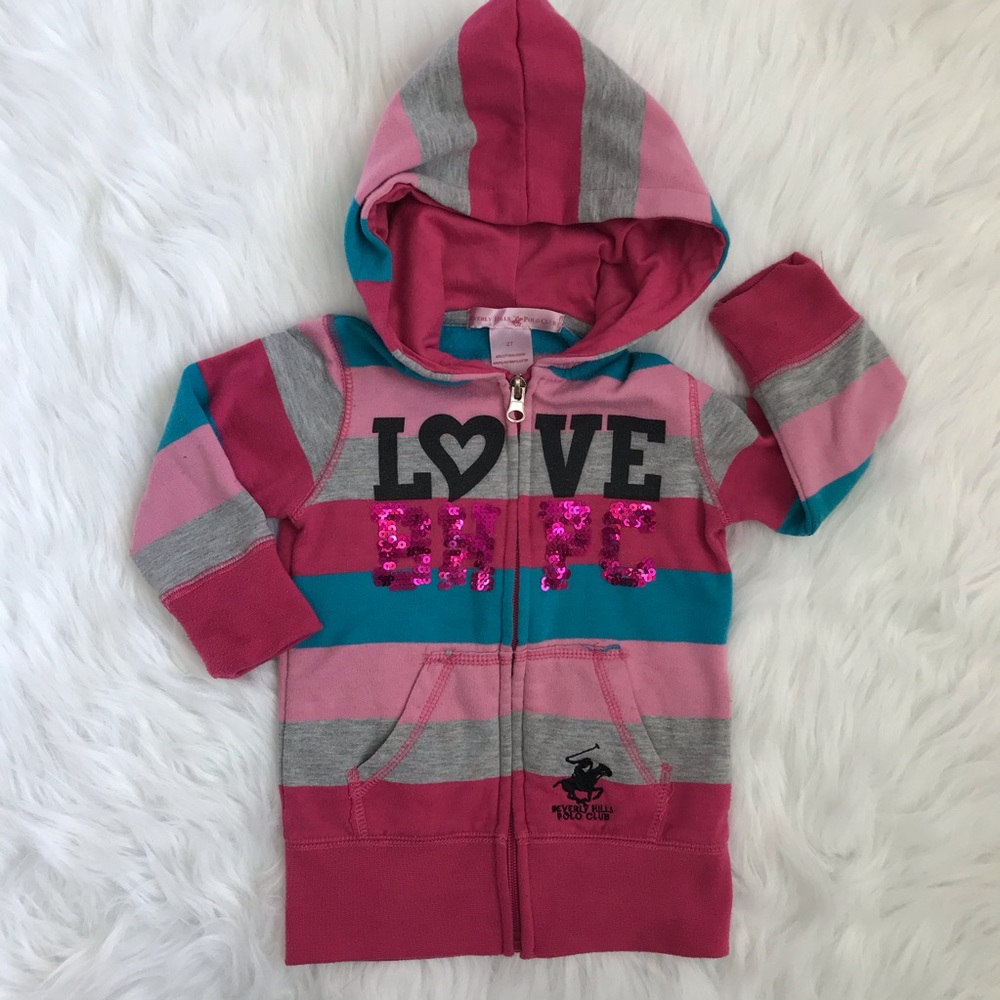 5/25$ Beverly Hills Polo Club Hoodie Zip Sequins